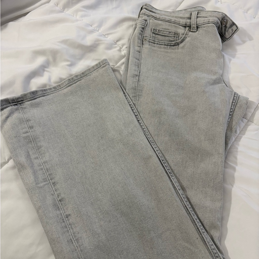 H&M medium rise wide leg jeans.